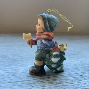 Goebel Berta Hummel 1997 - Fresh Christmas Tree - Boy with Axe Ornament Figurine